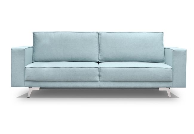 Meble tapicerowane w domu weselnym - błękitna sofa Malmo